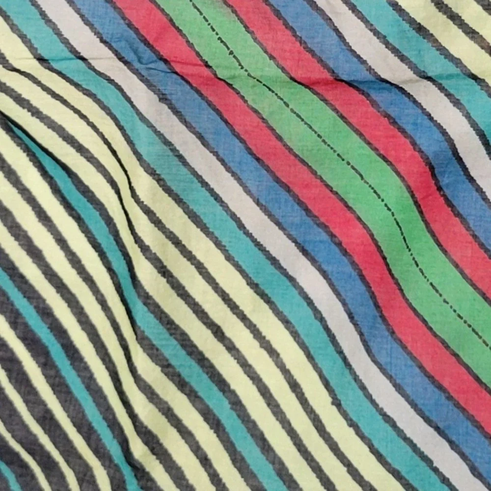 Vintage 1980s Emanuel Ungaro Square Cotton Scarf Green Geometric Mod Designer